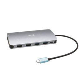 PORTA REPLICADORA USB-CD I-TEC HDMI + RJ45 + 2XDP + 2XUSB 2.0 + 2XUSB 3.0 + USB-C + JACK SD PRATA / AZUL