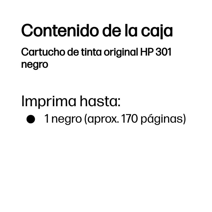 Blister hp 301 de tinta preta