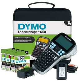 DYMO®LabelManager™ 420P labeling device with ABC keyboard in a case set