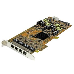 StarTech.com Placa de rede PCIe de alimentação sobre Ethernet Gigabit de 4 portas - NIC PSE / PoE PCI Express