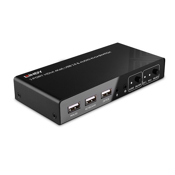 2 porte hdmi 4k60 usb 2.0 audio kvm