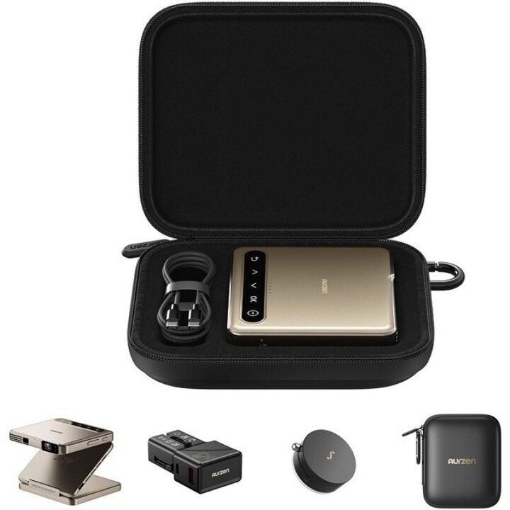 Kit de miniproyector plegable de bolsillo portátil 4 en 1 Aurzen ZIP 3017424