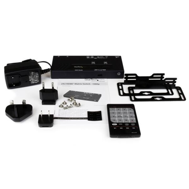 StarTech.com VS222HDQ conmutador matriz HDMI 2x2 1080p negro