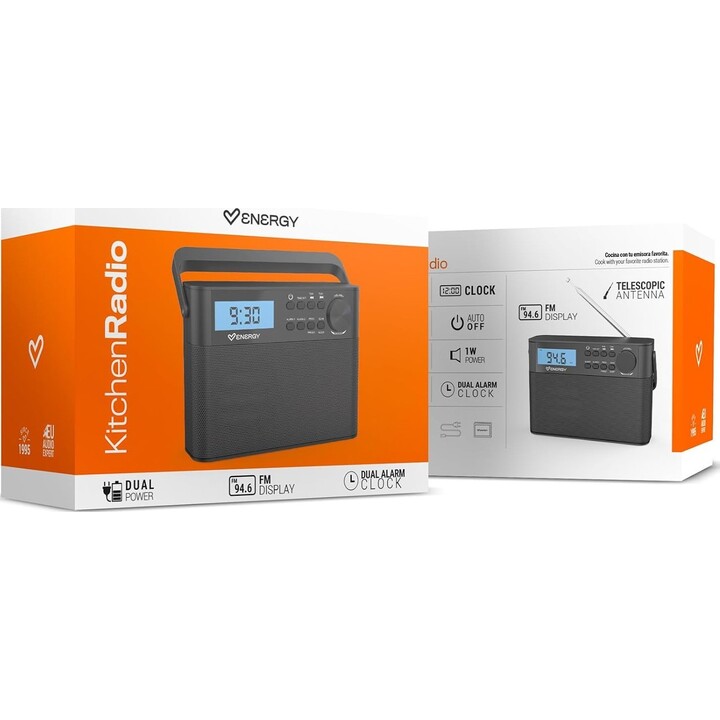 Radio da cucina Energy Sistem AM/FM nera 500932
