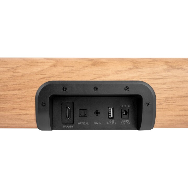 Thomson SB400BTWSBK Bluetooth-Soundbar mit kabellosem Subwoofer, 300 W, Holzoptik, schwarz