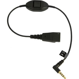 Cabo de fone de ouvido de 30 cm de desconexão rápida Jabra com botão de resposta 8800-00-103