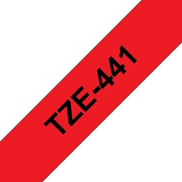 Brother TZe-441 Beschriftungsband rot mit schwarzer Schrift 18 mm