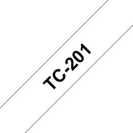 Brother TC-201 ruban d’étiquetage laminé blanc sur noir