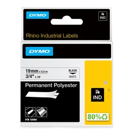 Dymo Rhino Ruban adhésif pour étiquettes industrielles ID1-19 Polyester blanc