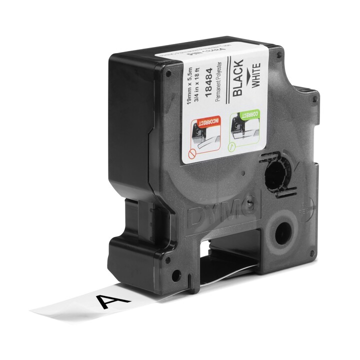 Dymo Rhino Ruban adhésif pour étiquettes industrielles ID1-19 Polyester blanc