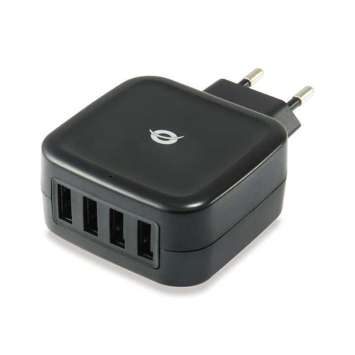 Caricabatterie USB Conceptronic althea 25w 4xusb nero per la casa