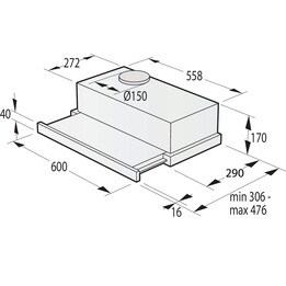Gorenje Hood TH62E4X Telescopic Energy efficiency class C Width 60 cm 450 m3/h Mechanical control LED Stainless steel
