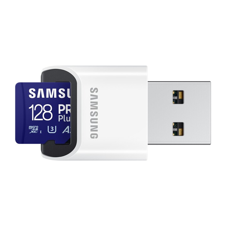 SAMSUNG 128GB, PRO Plus MicroSD Card with SD Adapter, Blue Samsung
