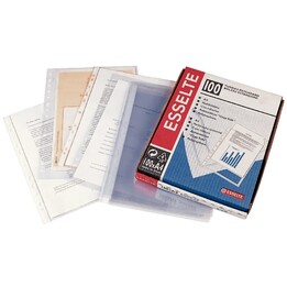 Esselte multi-hole polypropylene folio cover 120 mc crystal box of 100 units