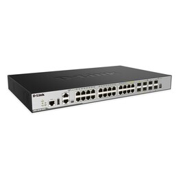 24-port GE Layer 3 Stackable Managed Gigabit Switch incl. 4-port Combo 1000BaseT/SFP plus 4 10GE SFP+