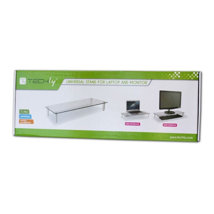 Techly ICA-MS 461 Monitorständer für Glastisch transparent