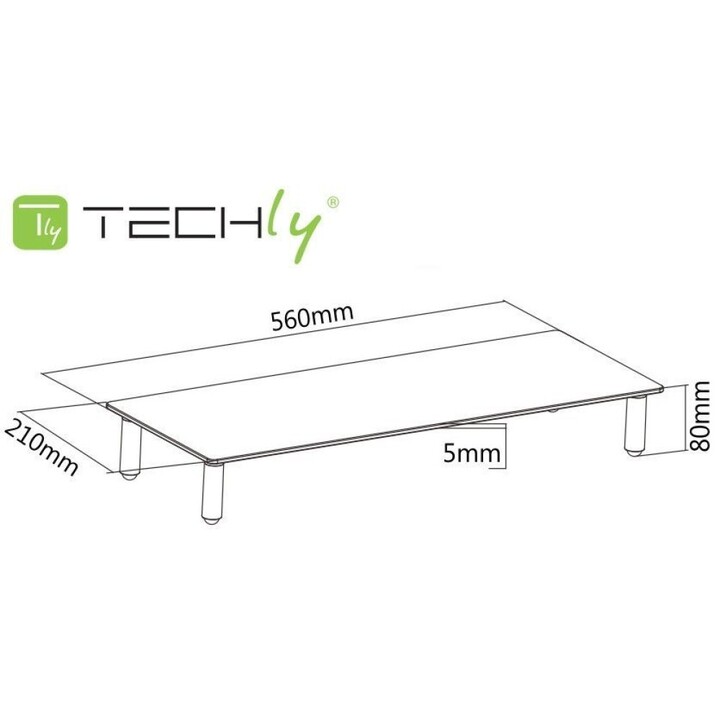 Techly ICA-MS 461 Monitorständer für Glastisch transparent