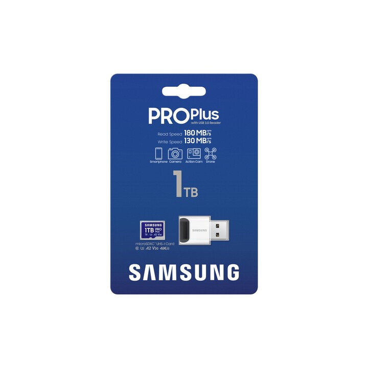 Samsung microSD PRO Plus (2024) con adattatore USB, 1TB
