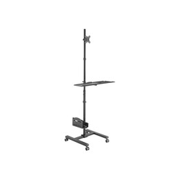 Soporte de suelo con ruedas equip 650171 para pantalla 17-32" cpu y teclado max. 8kg vesa 100x100