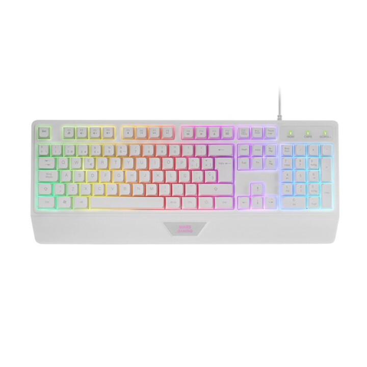 Mars gaming mcp124wes rgb h-mech keyboard mouse and mat, huano rgb 3200dpi mouse, 360*260mm white mat