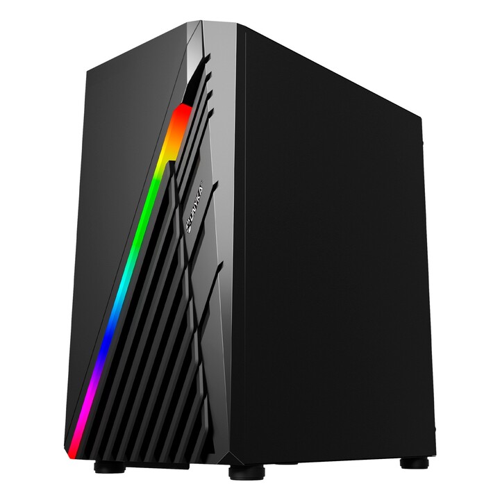 Caja micro atx gaming unyka mini glayze led frontal argb cristal lateral templado usb's 3,0 vent trasero argb 120mm 1-3,5 1