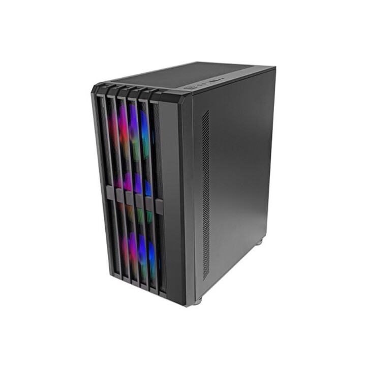 Boîtier ATX moyen tour Mars Gaming McVault avec 4 x 120 mm Argb, 3 x PCI, façade en maille verticale, noir