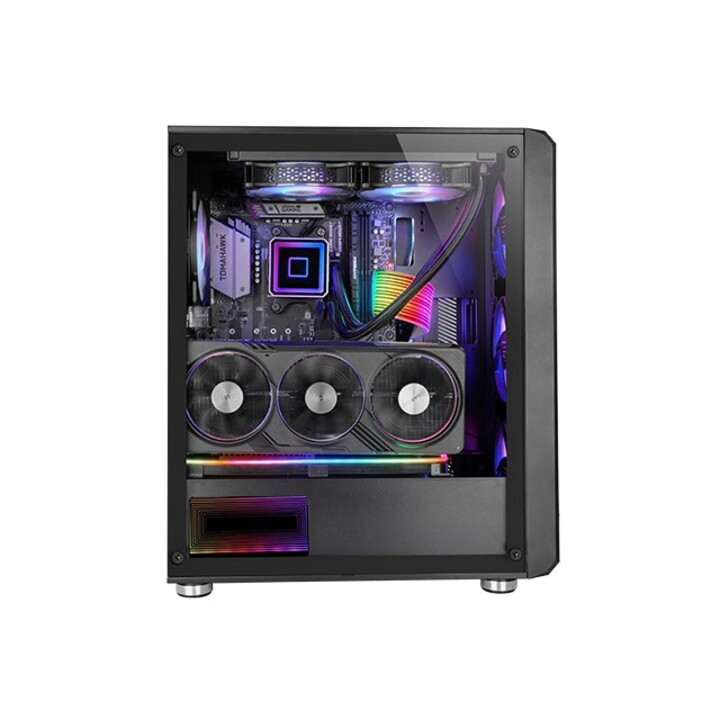 Mars Gaming McVault Mid-Tower ATX Case con 4x120mm Argb 3xPCI Vertical Mesh Front Nero