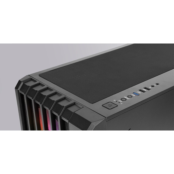 Caja atx semitorre gaming mars gaming mcvault frontal negro de malla vertical 4x120mm argb 3xpci ver