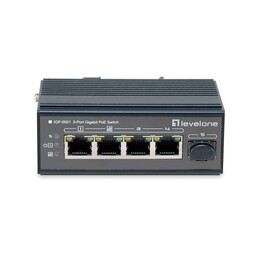 Commutateur industriel Level One IGP-0501 avec 5 Gigabit PoE et 1 SFP 240 W sur rail DIN
