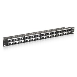 Painel de conexão vazio UTP Cat.6 48 portas Keystone Slim 1U
