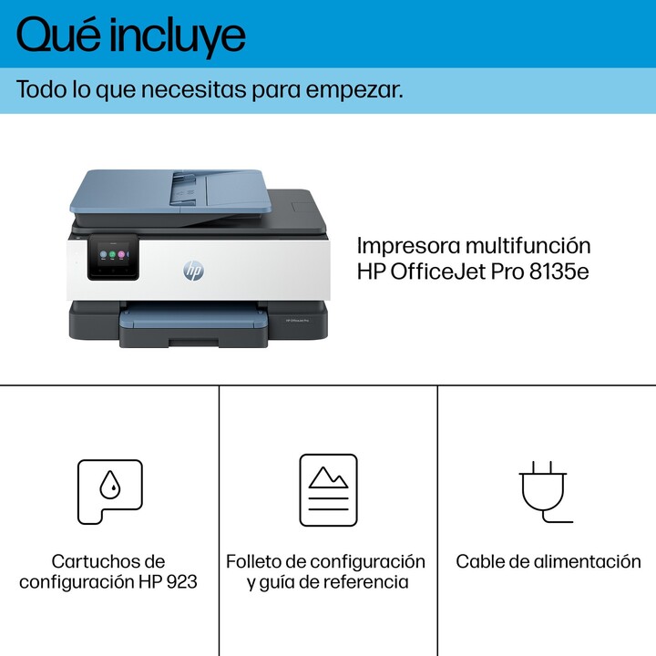 Multifuncion inkjet hp officejet pro 8135e 20ppm/10ppm wifi duplex fax