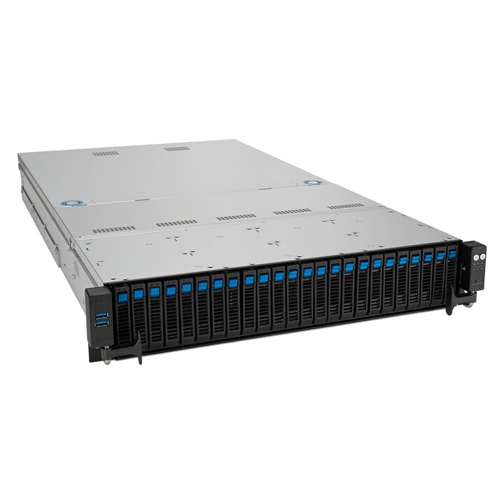 Piattaforma rack Asus (2U) RS521A-E12-RS24U AMD Epyc 9005/9004 (16x NVMe/8x SATA HS, 2xM.2, 2x1Gbe, IPMI, 1+1 2000W)