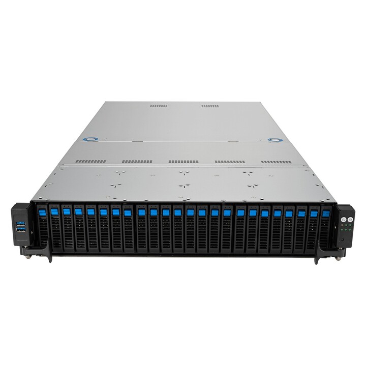 Piattaforma rack Asus (2U) RS521A-E12-RS24U AMD Epyc 9005/9004 (16x NVMe/8x SATA HS, 2xM.2, 2x1Gbe, IPMI, 1+1 2000W)