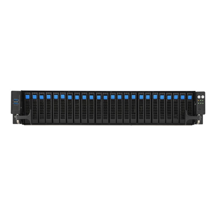 Piattaforma rack Asus (2U) RS521A-E12-RS24U AMD Epyc 9005/9004 (16x NVMe/8x SATA HS, 2xM.2, 2x1Gbe, IPMI, 1+1 2000W)