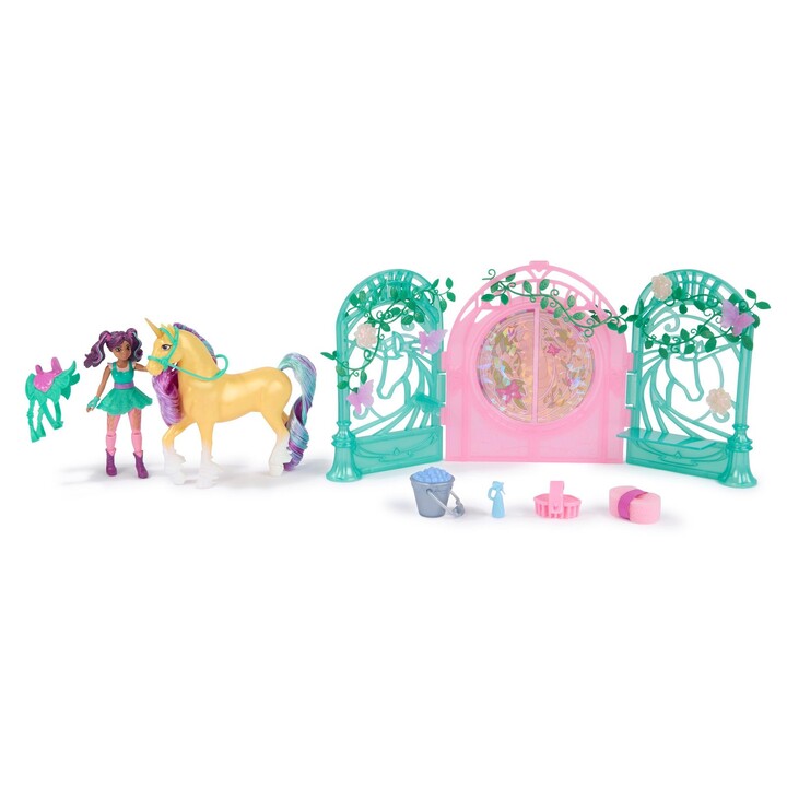 Unicorn Academy - Set da gioco con bancarella Ava e Leaf