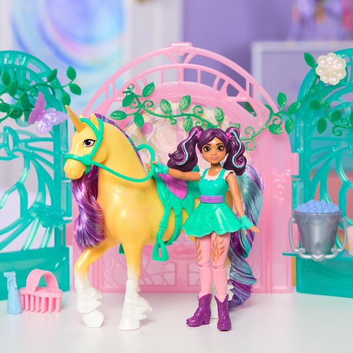 Unicorn Academy - Set da gioco con bancarella Ava e Leaf
