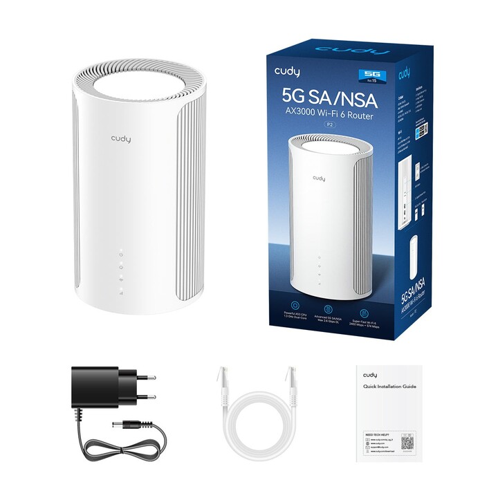 Roteador CUDY P2 5G z Wi-Fi 6, AX3000 4×4 MIMO