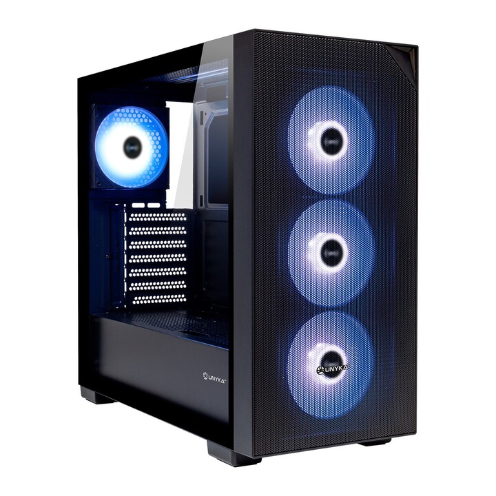 Caja e-atx torre unyka revelat mesh black 2x3.5" 2x2.5" 2xusb3.0 1xusb-c gpu 425mm