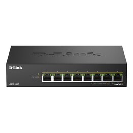 Non-manageable switch dlink dms-108p 8p multigigabit poe++ 2.5g metal casing desktop non-rack