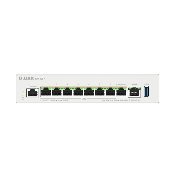 VPN router firewall switch d-link dbr-600-p 1xgiga/2.5g wan 1xgiga/2.5g wan/lan 7xgiga/2.5g/lan poe