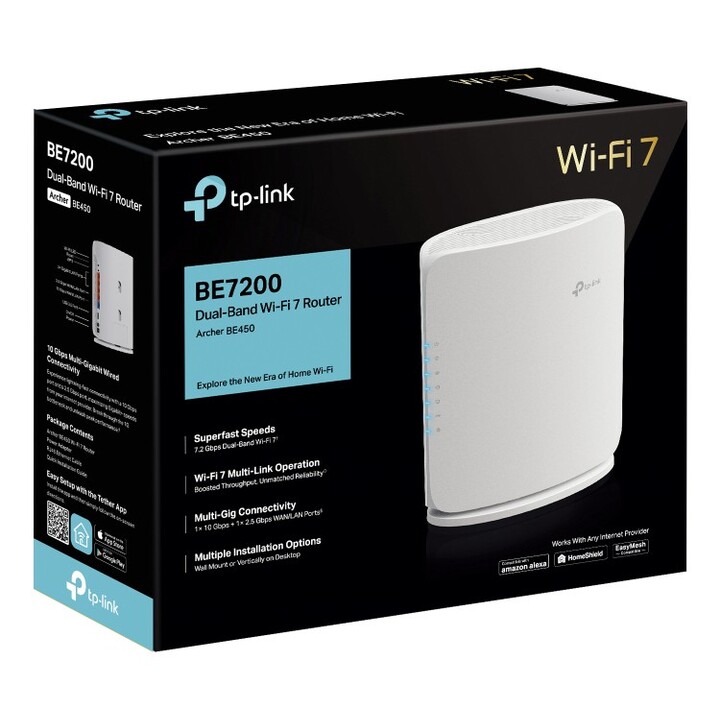 Router WLAN 7 Dualband TP-Link Archer BE450 7,2 Gbit/s 1 x 10 Gbit/s 1 x 2,5 Gbit/s 3 x 1 Gbit/s 5765 Mbit/s 5 GHz