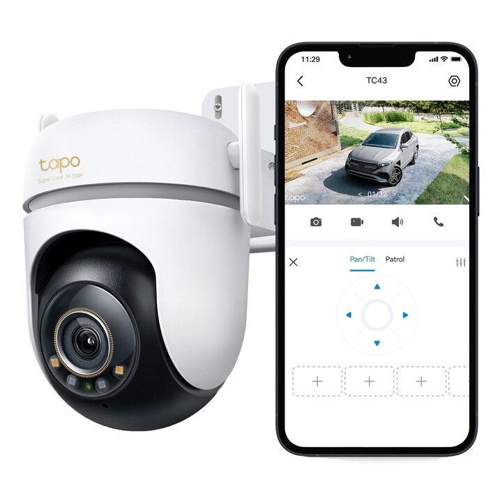 Outdoor-IP-Kamera WLAN TP-Link Tapo TC43 IP66 3K 5MP Nachtsicht Farbe Zwei-Wege-Audio