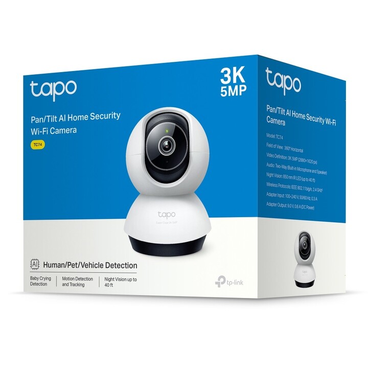 Indoor IP camera wifi tp-link tapo tc74 3k 5mp night view two-way audio