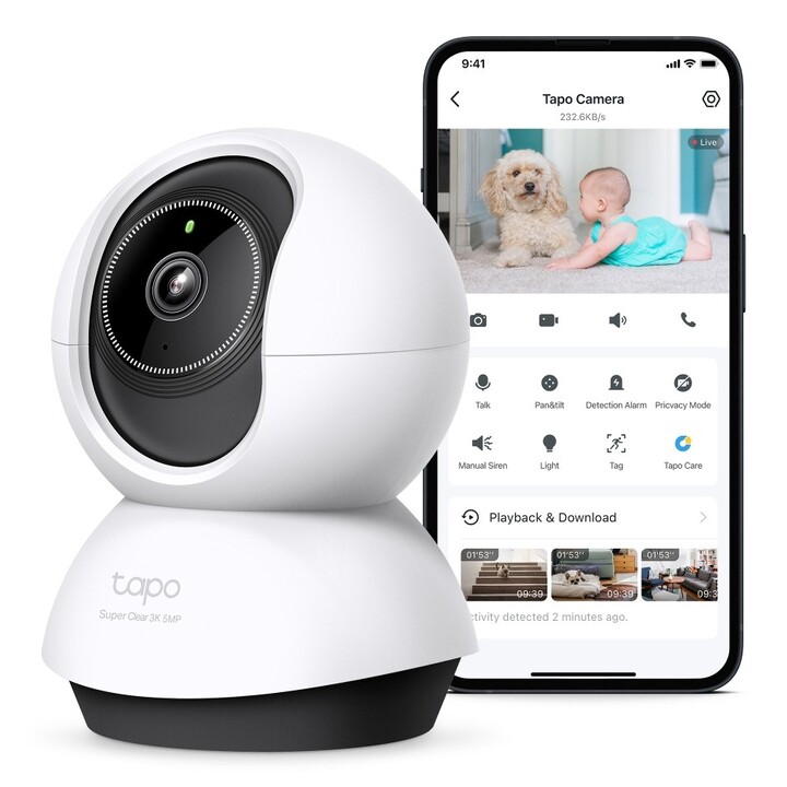 Indoor IP camera wifi tp-link tapo tc74 3k 5mp night view two-way audio