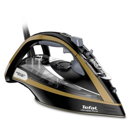 Tefal FV9865E0 Bügeleisen Trocken- & Dampfbügeleisen Durilium Selbstreinigende Grundplatte 3000 W Schwarz, Gold