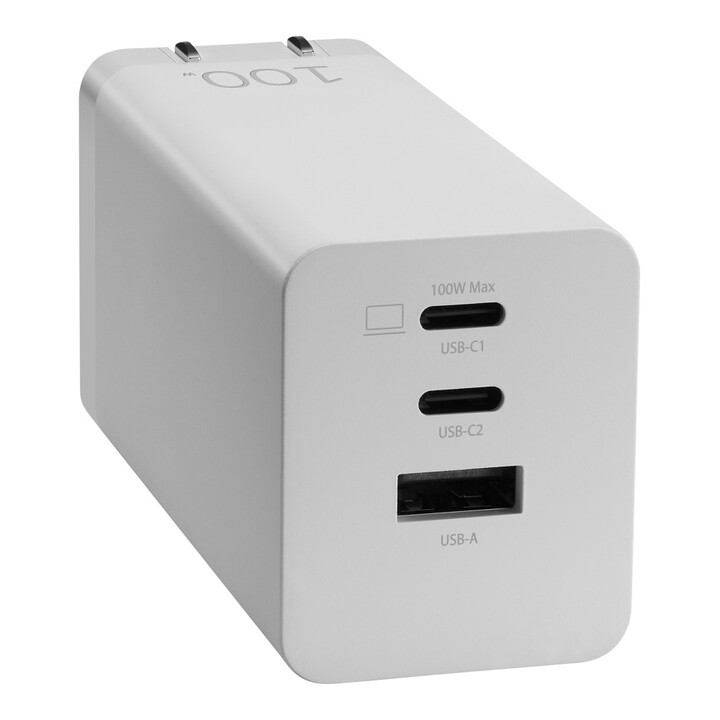 Alimentation ASUS AC100-02, technologie GaN, 100 watts, charge rapide, blanc