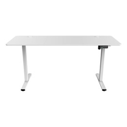 Mesa Mars Gaming MGD Ergo Pro com ajuste elétrico de altura, 73-118 cm, tampo branco, 160 x 60 cm, estrutura de aço