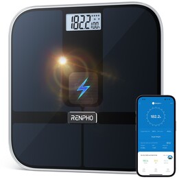 Renpho Elis Solar 2 Quadrado Preto Balança pessoal eletrónica