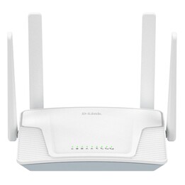 Roteador Wi-Fi 6 dual band D-Link G416C 4G LTE AX1500, 3 portas LAN, 1 porta WAN/LAN, 1 porta WPS e 1 slot para cartão SIM.