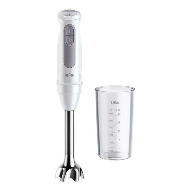 Braun MQ50001M Stabmixer, 1000 W, 21 Geschwindigkeitsstufen, mit 600-ml-Messbecher, Weiß